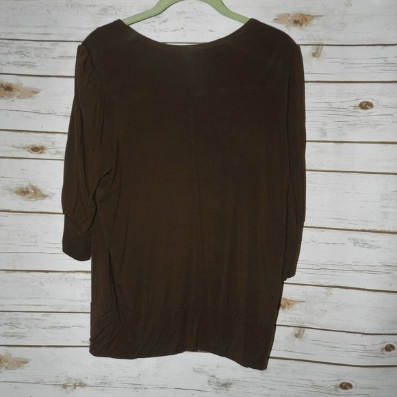 Mod Bod Low Cut V Neck Mid Sleeve Cardigan - Picture 2 of 3